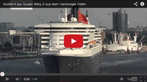 Ausfahrt der Queen Mary 2 in Hamburg