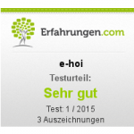 e-hoi.de erhält von Erfahrungen.com die Note „Sehr gut“